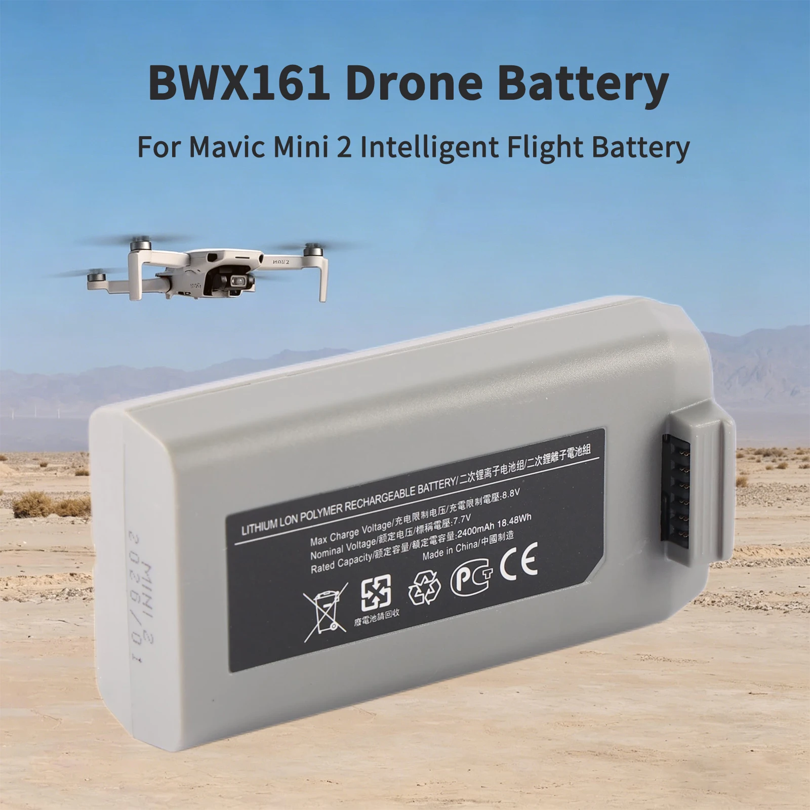 LUSONBAY BWX161 Drone Replacement Battery For DJI Mavic Mini 2, Mavic Mini SE Intelligent Flight 7.7V 2400mAh