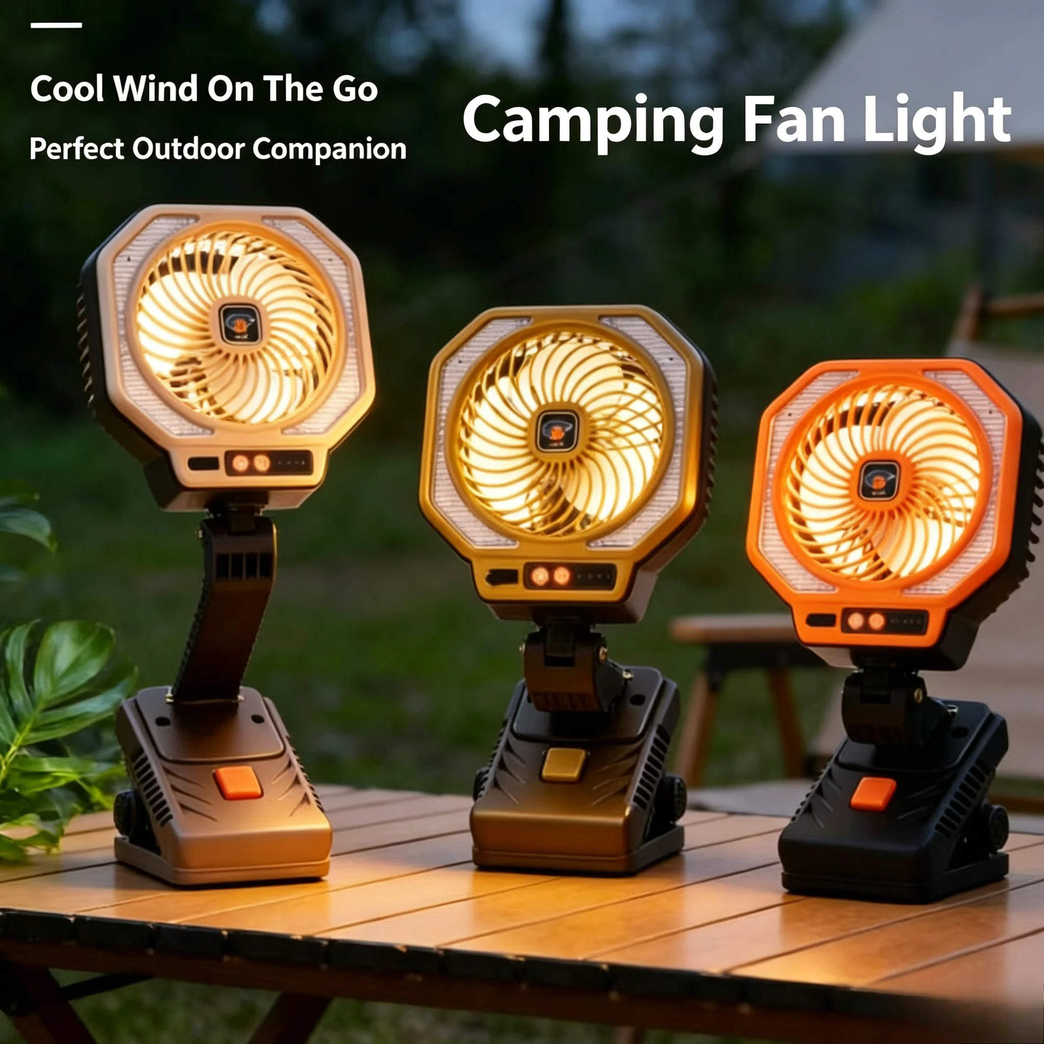 Outdoor Multifunctional Camping Fan‑Light Foldable Desktop Flashlight Tent Atmosphere Torch for Camping Picnic Outdoor Use