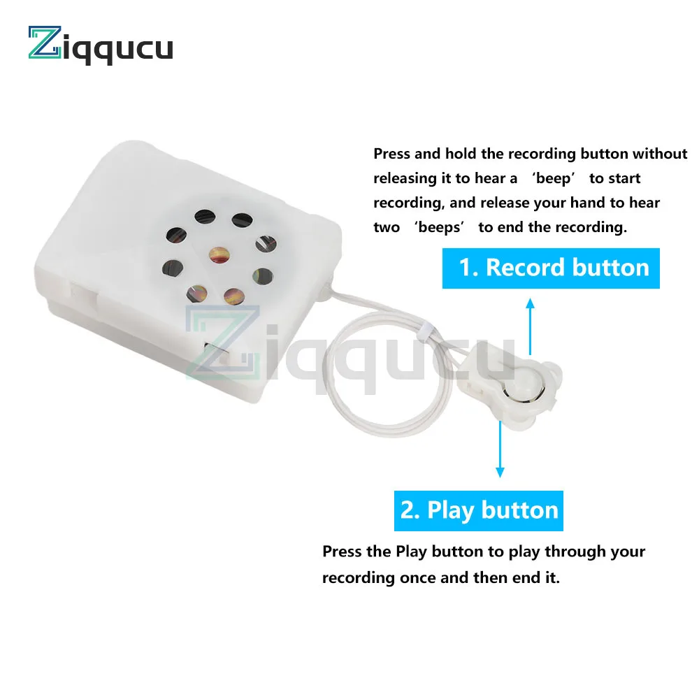 35s Stuffed Animal Sound Recorder - Voice Box Module for Plush Toys Custom Message Recording Device with Playback Button