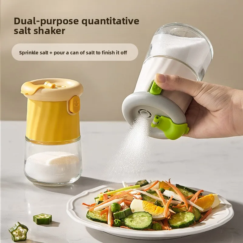 Kitchen Quantitative Seasoning Jar Household MSG and Salt Jar Kitchen Salt Jar with Salt Control and Measurement Multifunctional