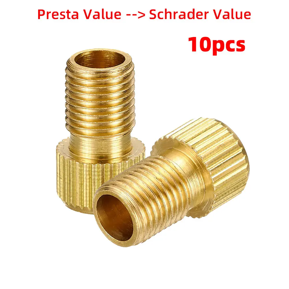 

10PCS Bike Valve Adapter Convert Presta To Schrader Bicycle Pump Air Nozzle Tube Tools MTB Accessories