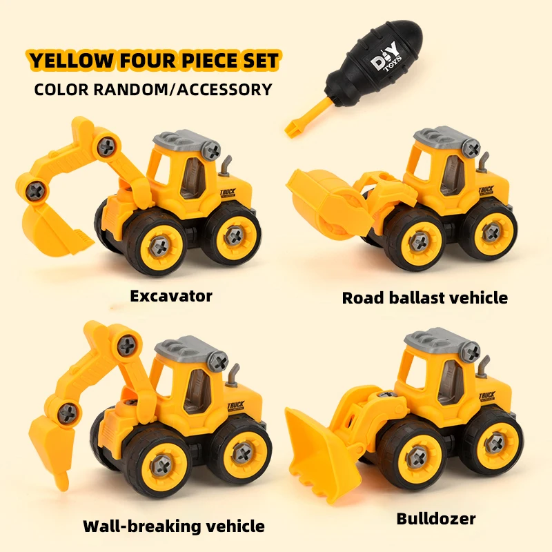 DIY-Schraubenbausatz zum Demontieren und Montieren von Baumaschinen, Baggern, Bulldozern, Erdbohrern, Straßenwalzen – Detail 7