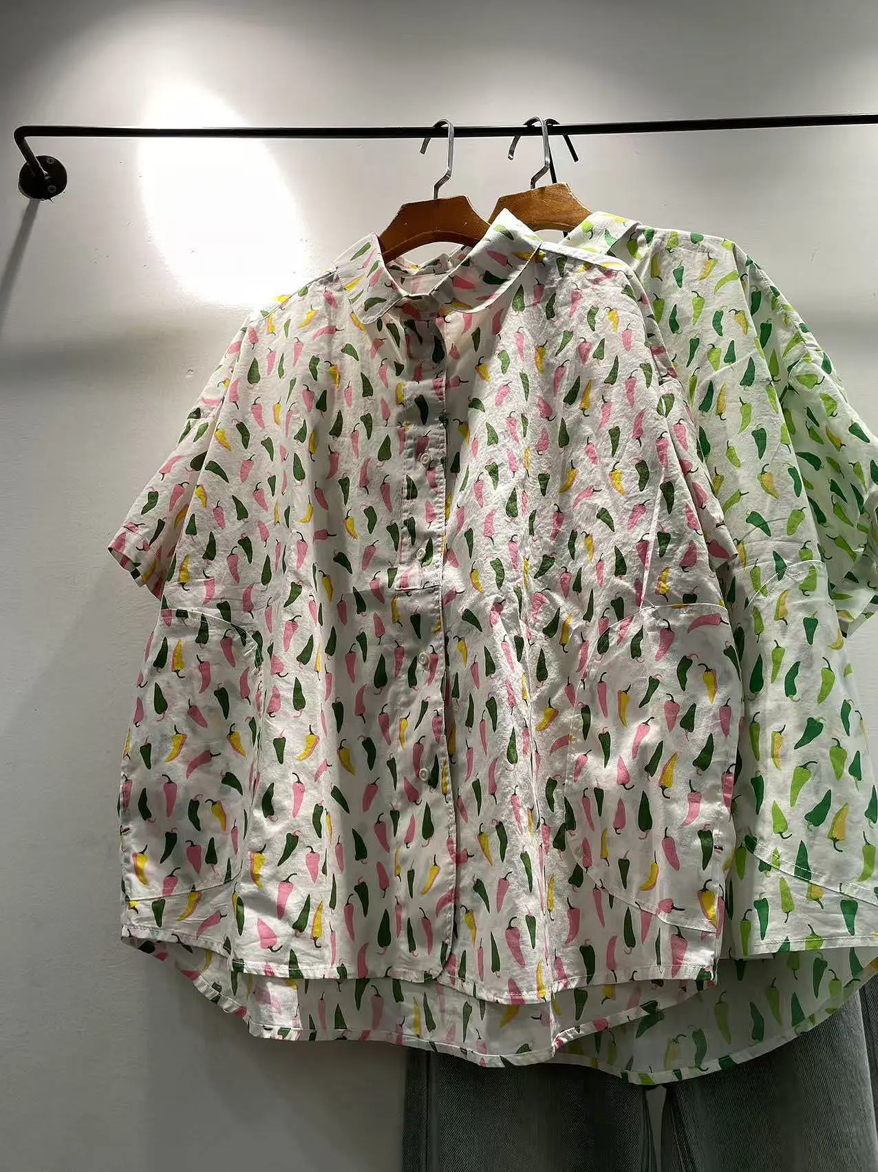 

Loose Short Sleeve Shirt Women's Large Size Artistic Slimming Single Button Printed Casual Fashion Inner Wear Summer Top