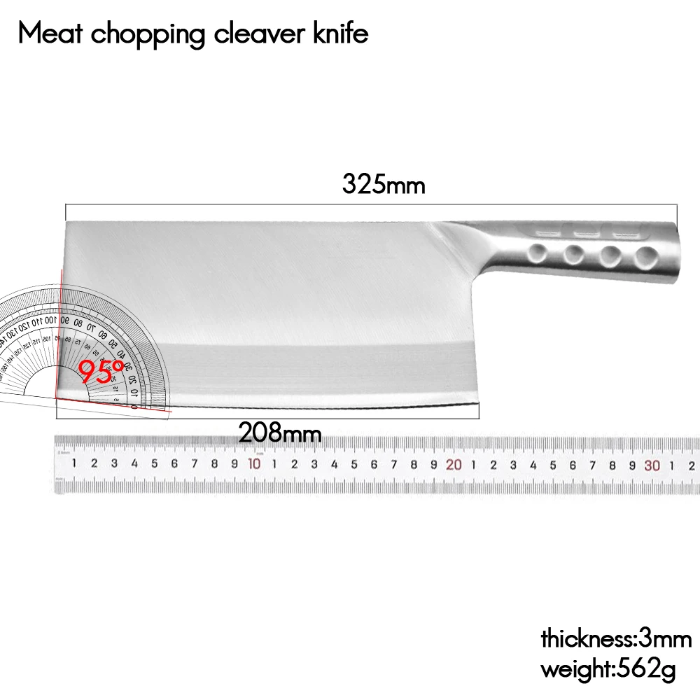 RZD Chopping Cleaver Knife Stainless Steel 4cr13 Kitchen Chefs Butcher Serbian Style Knife Full Tang Slicing Fishing Fillet Tool