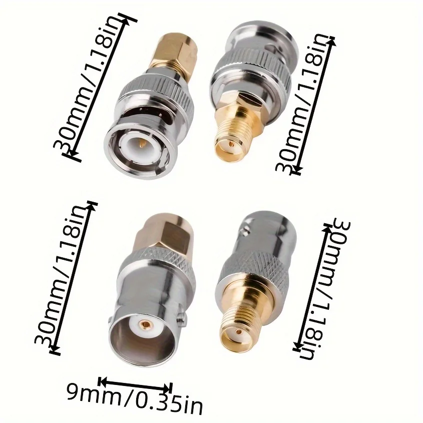 แพ็ค 4 หน่วย SMA ชายหญิง BNC ชายหญิงชุด RF COAXIAL ADAPTER ชายหญิงแปลง SMA BNC COAX CONNECTOR