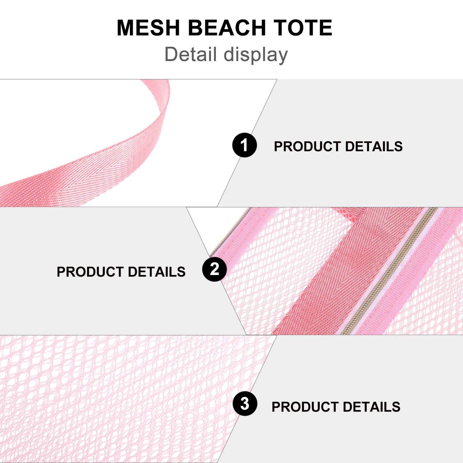 حقيبة أدوات الزينة الشبكية للسفر قابلة للتنفس، حقيبة شاطئ نايلون خفيفة الوزن ومتينة للتخييم والسباحة وصالة الألعاب الرياضية وحقيبة الشاطئ الشبكية #4