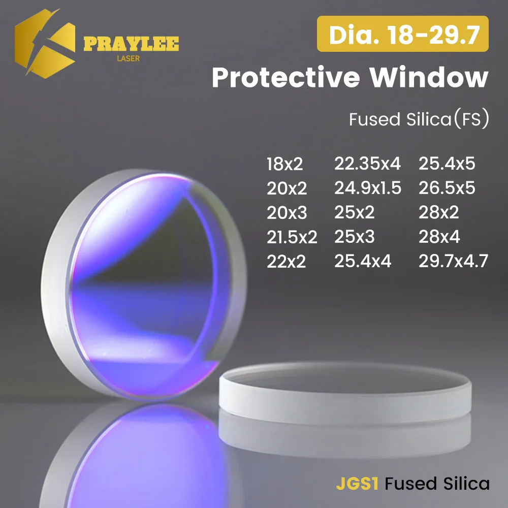 Praylee Optical Laser Protective WIndows Dia18-29.7mm 18*2 27.9*4.1 for Raytools Precitec WSX Powerful Cutting Machine Head