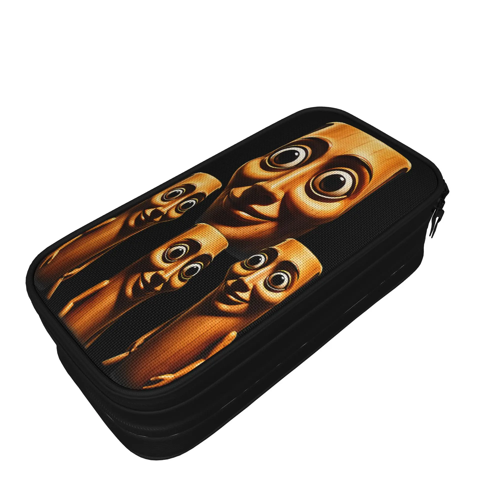Tung Tung Tung Sahur Funny Italian Brainrot Pencil Case Double Layer Pen Box Boy Girl Cute Large Capacity School Pencil Cases