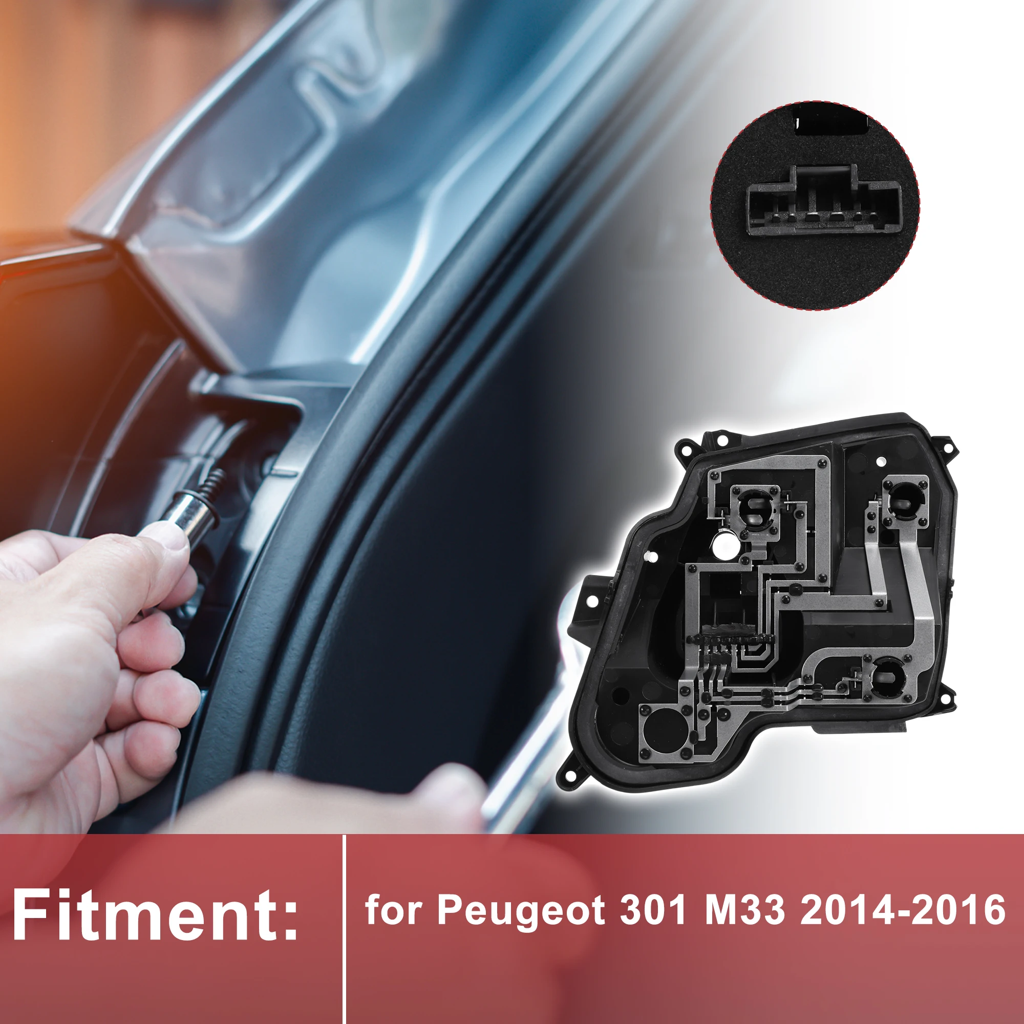 

X Autohaux 1 Pc Right Tail Light Socket for Peugeot 301 M33 2014-2016 Lamp Bulb Connector