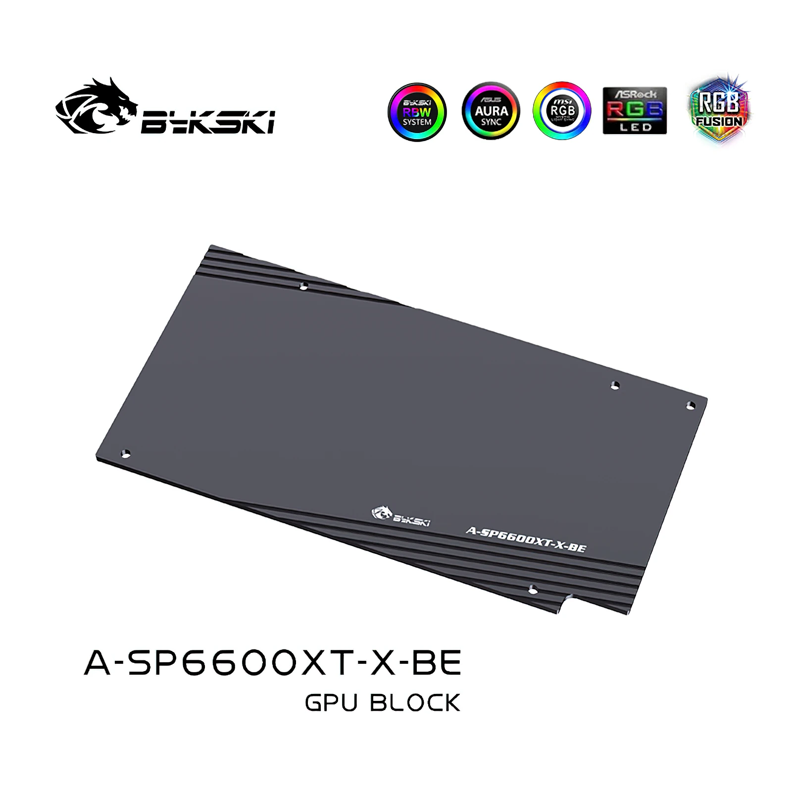 Bykski GPU Water Cooling RGB Block w/ Backplate for Sapphire 6600XT Nitro+ A-SP6600XT-X