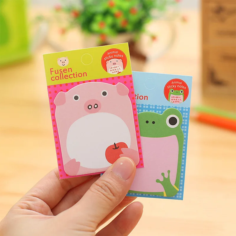 1 Stuks Creatieve Sticker Briefpapier Cartoon Dier Memo Pads Stationaire Notebook Groothandel