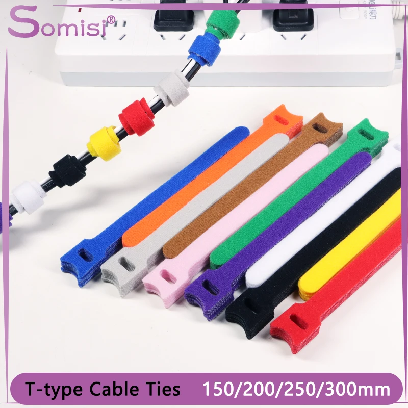 

11 Colors Releasable Cable Ties Mouse Earphones Wire Management Cable Organizer Nylon Reusable Loop Hoop Tape Straps Tie