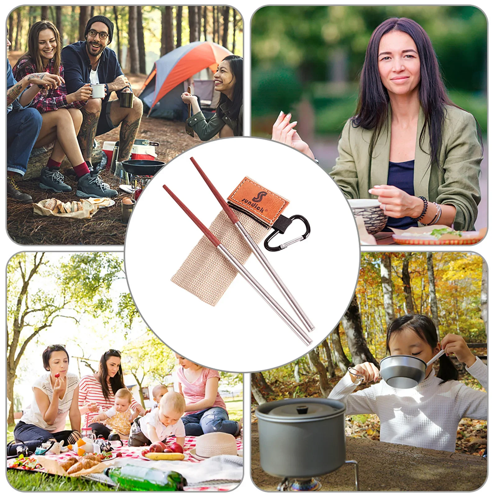 Chopsticks Ergonomic for Outdoor Travel Foldable Chopsticks Ultralight Folding Chopsticks with Storage Bag Collapsible Travel view 3