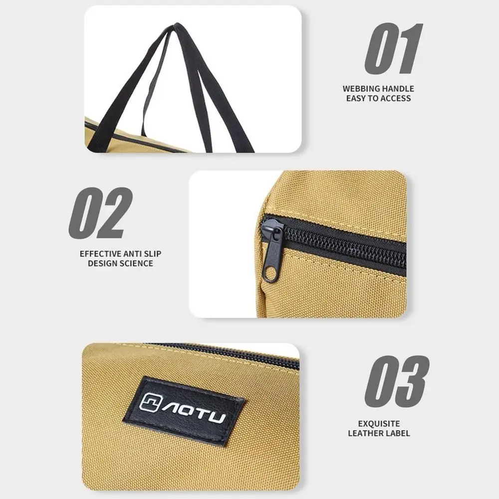 

Double Layer Tent Storage Bag Large Internal Space Handle Design Tent Pegs Organizer Portable Reliability Tent Pole Bag Fishing