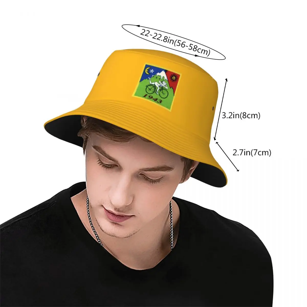 Albert Hoffman LSD Bicycle Day Bucket Hat Summer Headwear Acid Blotter Party Fishing Fisherman Caps for Outdoor Session Hat