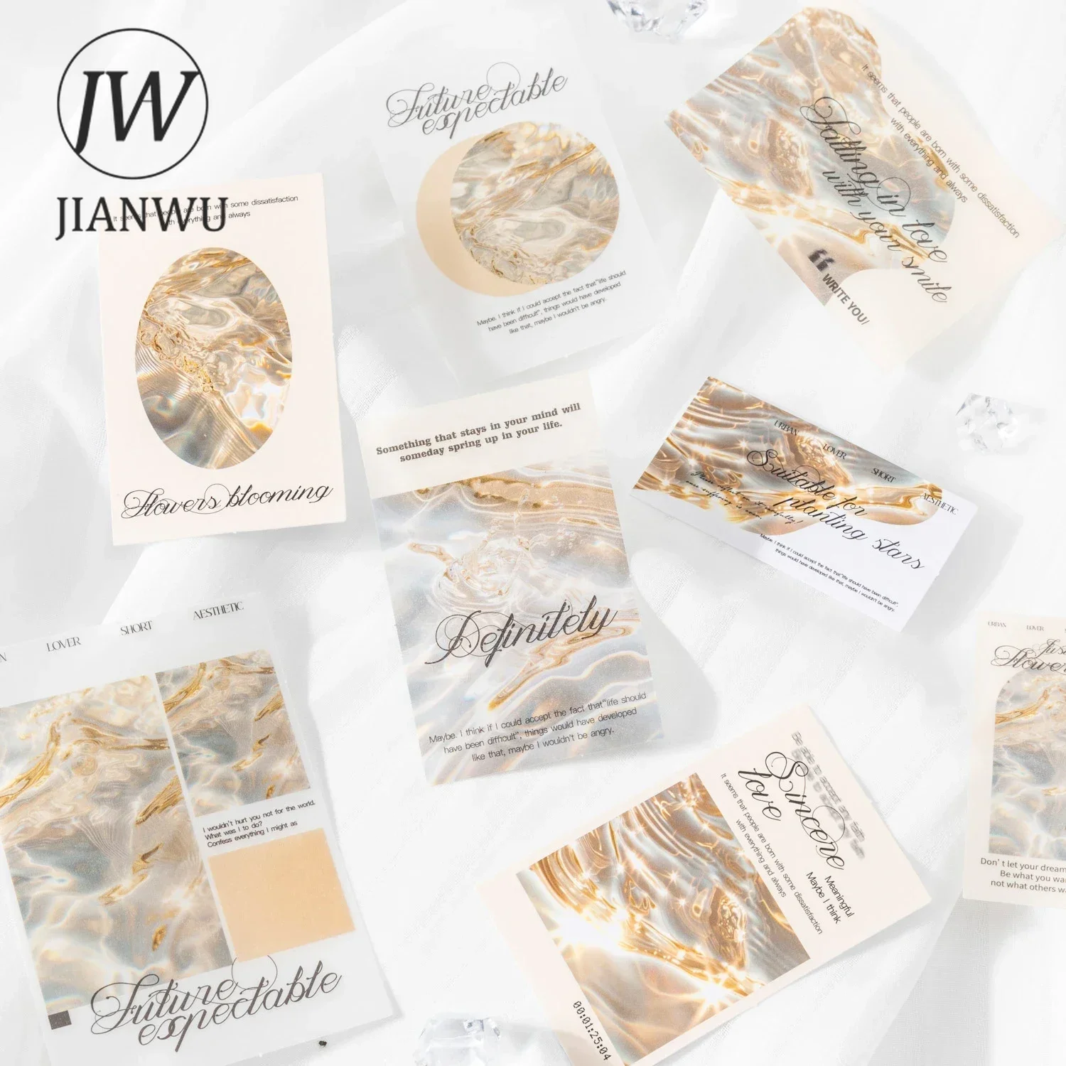 JIANWU See The Sea Series Literary Water Pattern Landscaping Collage Material Creative DIY Junk Journal Scrapbooking Stationery