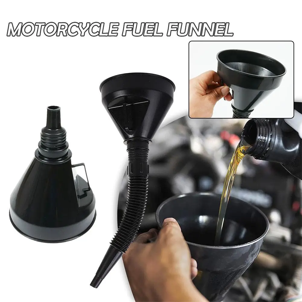 Engine Refueling Funnel With Filter Motorcycle Car Plastic Spout Filling Funnel For Oil Water Fuel Petrol Strainer Funnels Q9B3