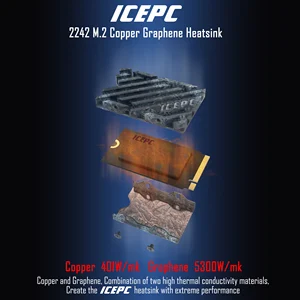 iCEPC M. 2 NVME SSD 2242 Heatsink Tembaga Pendingin Pendingin Graphene Dengan Bantalan Silikon Termal Radiator Efisien Penutup Penuh 10 penjualan terbaik 2242 heatsink - №