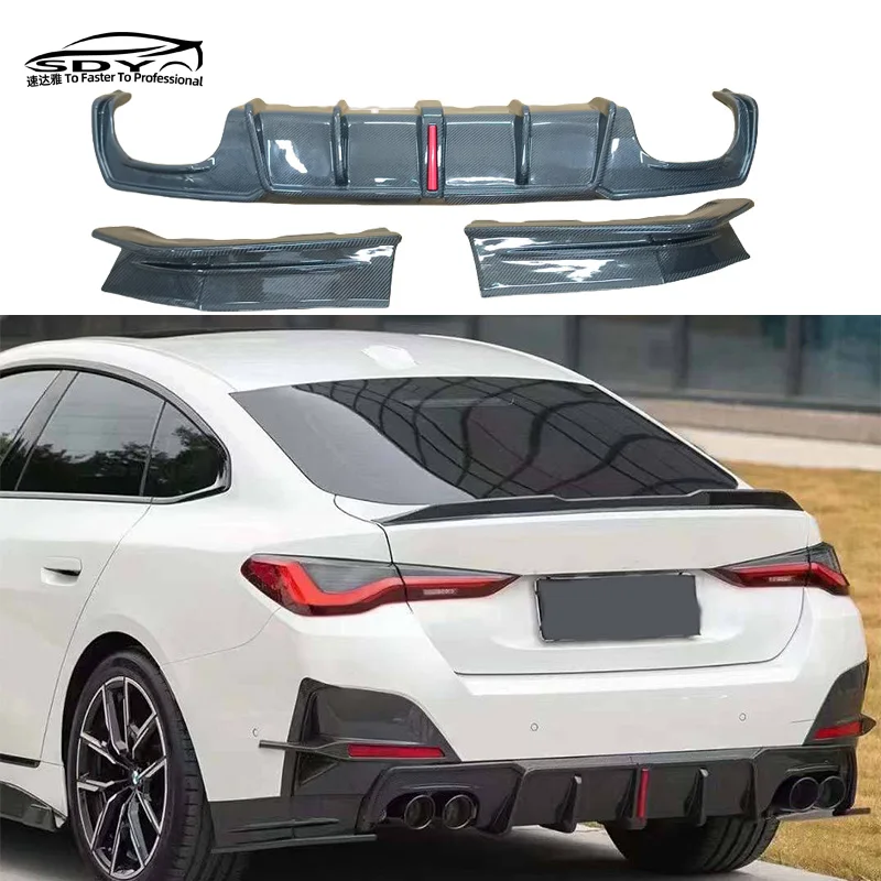 

G26 KB Style Высококачественный задний диффузор из углеродного волокна с легкой губкой заднего бампера для BMW 4 серии G26