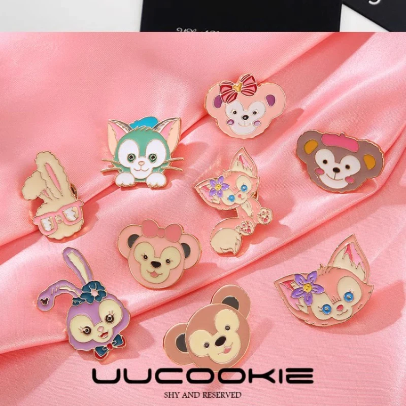 Disney anime Mickey Minnie Star Delu scarf coat brooch Lingnabelle cute Japanese cartoon children's accessories