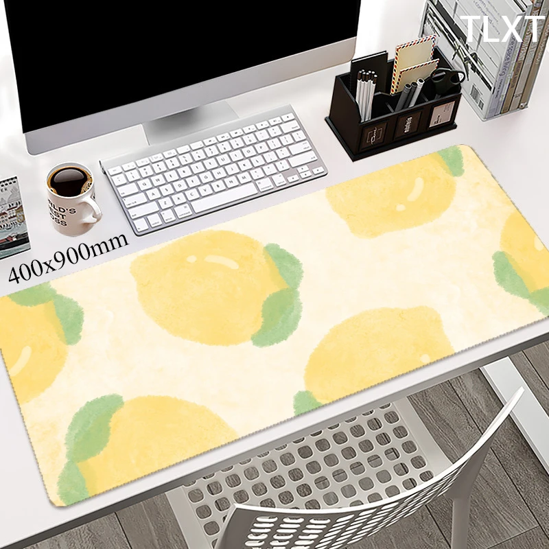 

800x300 Mousepad Large Masuepad Student Deskpad Desk Mat Rubber Carpet Cute Lemon Table Rugs Computer Mouse Pad Locking Edge