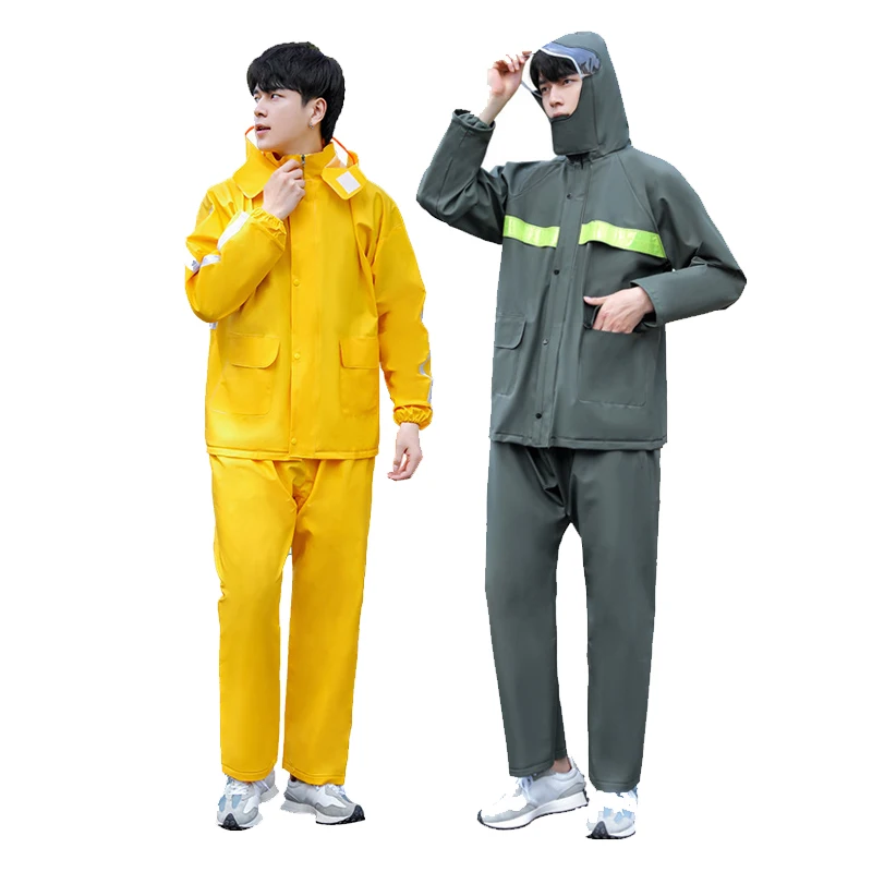 Raincoat And Rain Pants Suit, Split Cycling, Camping And Fishing, Mountaineering Full Body Rainstorm Proof Poncho,A1143