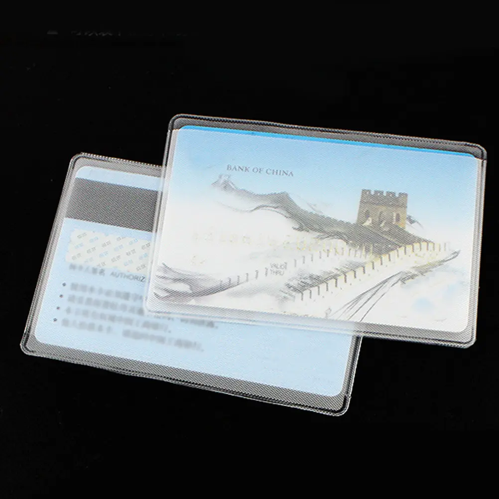 12Pcs Transparent Bus Card Cover Dull Polish Protective Holder Bank Identity Card Organizer Sleeve Cover Transparent
