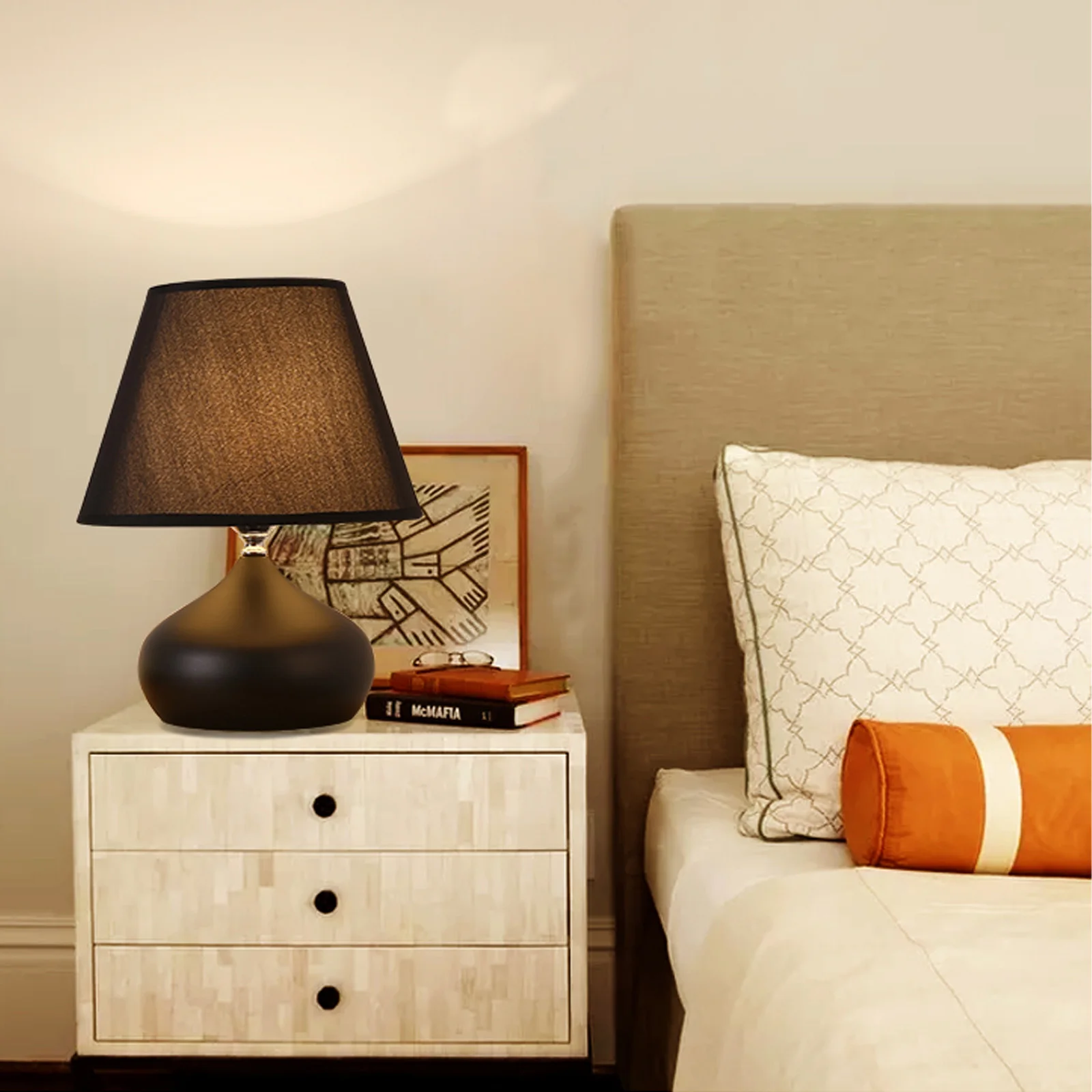 

1pc Linen Lamp Shade Coffee Color Bedside Light Cover E27 Lampshell Decorative Bedroom Lampshade Durable Lightweight Easy