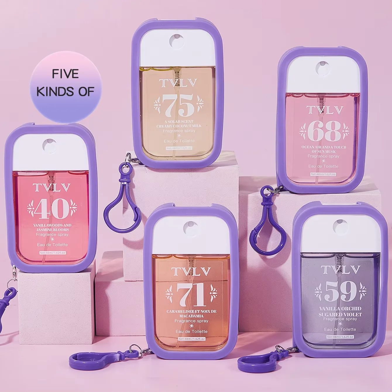 5 désodorisants liquides avec roma naturel frais, compacts et portables, parfum longue durée