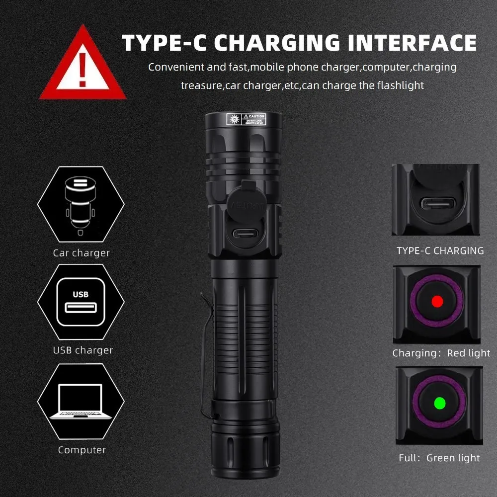 3x365nm/395nm UV LED Taschenlampe Hochleistungs-Schwarzlicht USB wiederaufladbar CatDog Pet Stain Tinea UV-Kleber Aushärtung Skorpion Lampe Taschenlampe