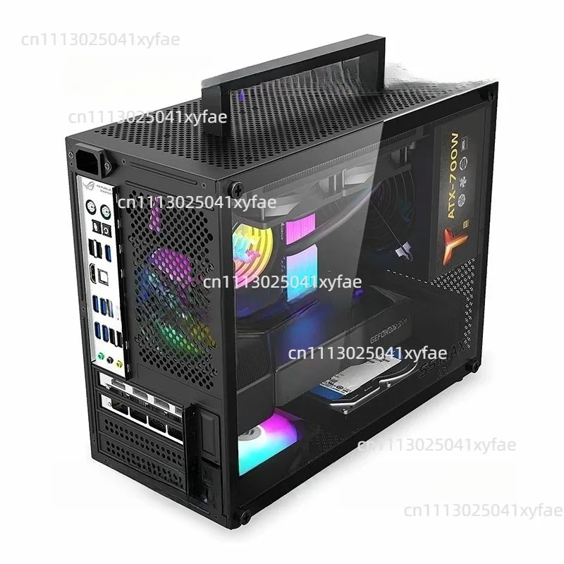 S5MAX 화이트 PC 케이스, MATX / 미니 ITX 미드 타워 섀시, SFX PSU, 강화유리 측면 패널, 빈 데스크탑 컴퓨터 케이스 썸네일 4