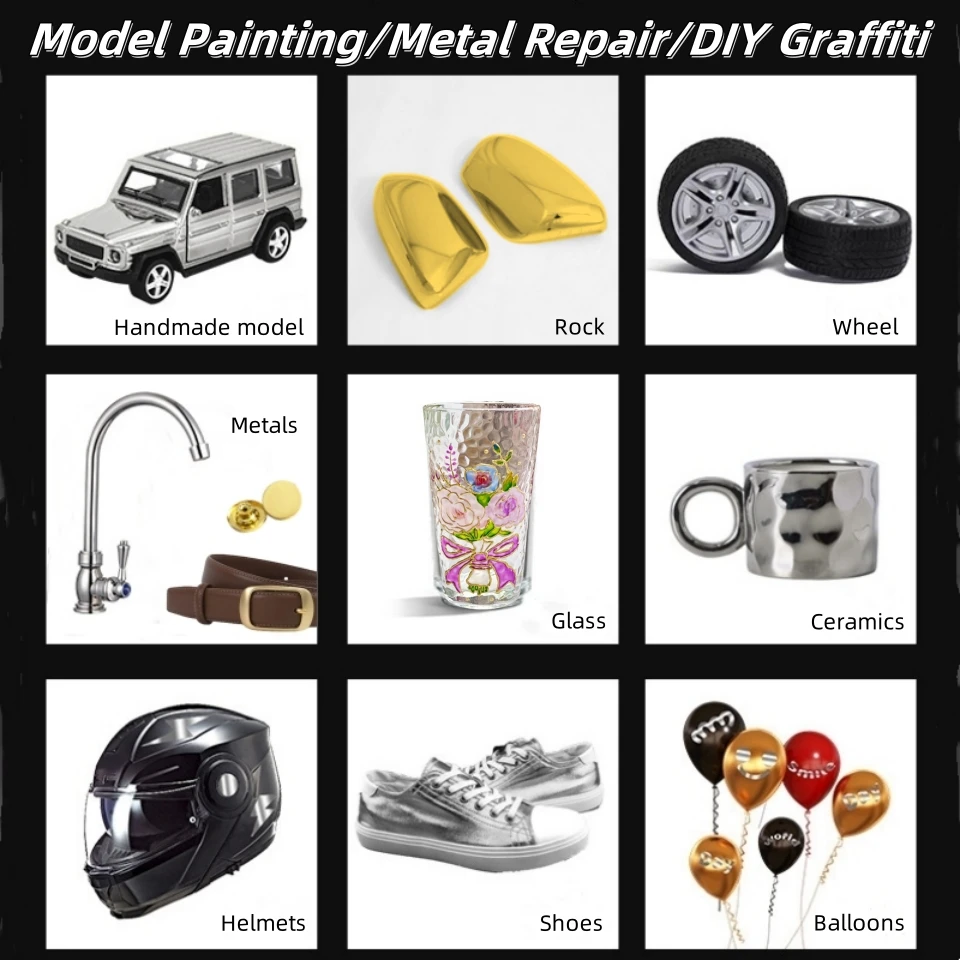 Metallic Markers Colouring Pens for Mech Painting Golden Paint Marker Pen Silvery Reflective Paint Model Marker Pen