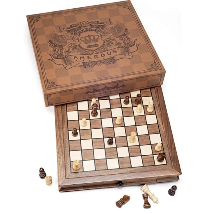 wooden game board fancy antique luxury wooden cedar chess with drawers game set 50cm 15 inch board 1 pcs for sale