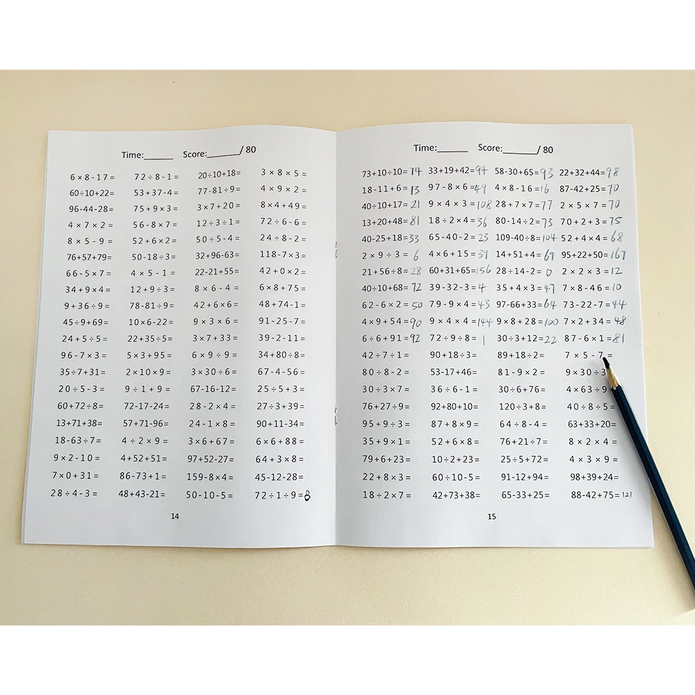 Subtraction, Addition, Multiplication & Division Mixed Operations Math Workbook for Kids Mathematical Calculation Test Books view 6