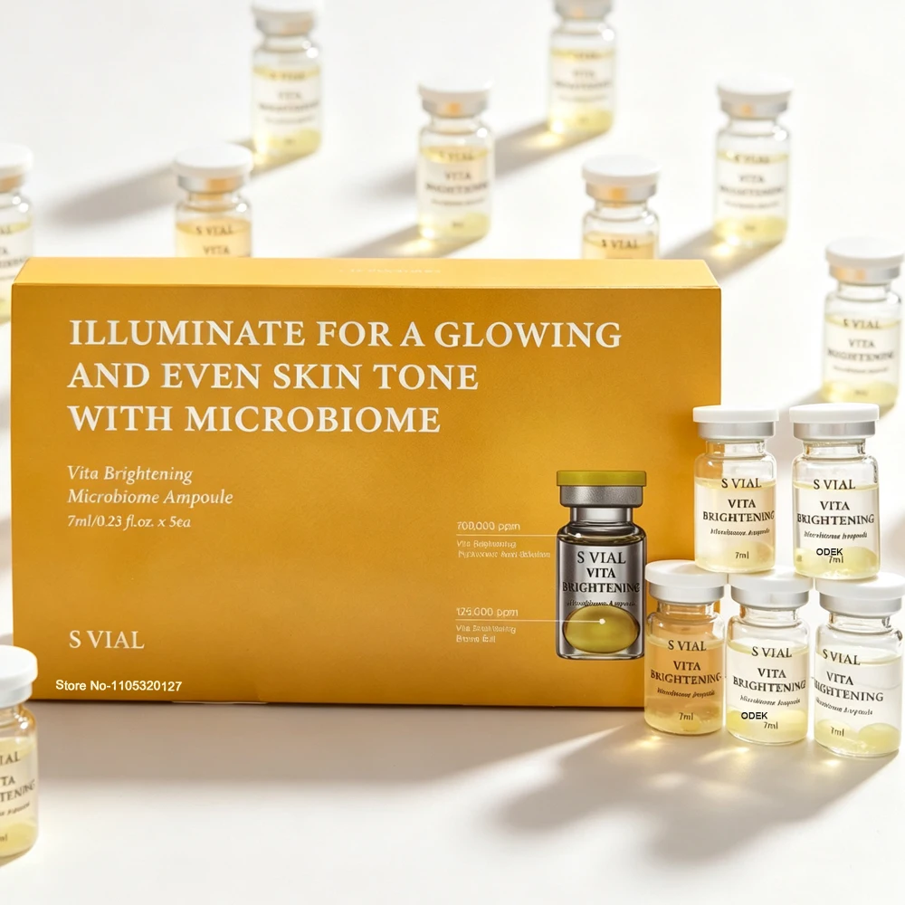 Korea 4 Types Microbiome Ampoule Skin Booster Hyaluronic Acid Firming Serum Hydra Boosting Anti-Wrinkle Skin Care 7ml*5vial