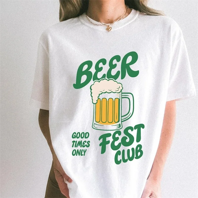 

Уличная универсальная футболка с принтом пивного клуба, забавный топ с героями мультфильмов, летняя женская футболка с круглым вырезом, популярный повседневный стиль, новинка
