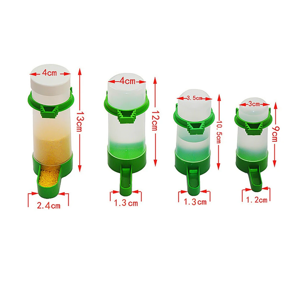 

10 PCS Bird Water Feeders Drinker Parrot for Cage Birds Feeding Green Dispenser
