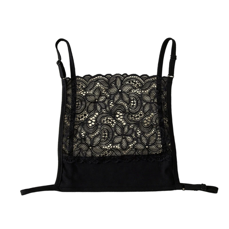 Pizzo invisibile finta canotta reggiseno avvolto sul petto sovrapposizione pannello modestia gilet donna scollatura copertura