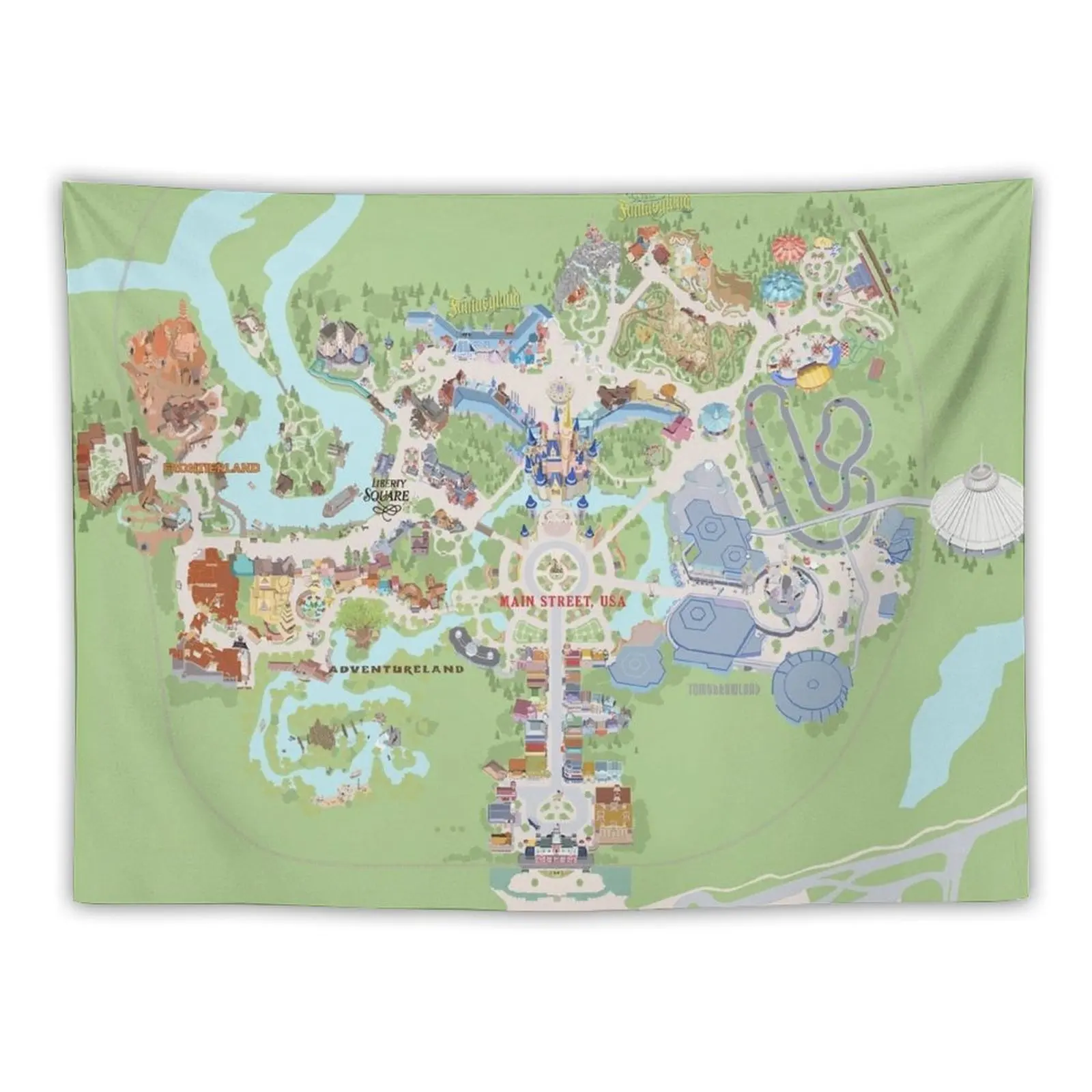 

Magical Kingdom Park Map Tapestry Decoration For Rooms Hanging Wall Decorations For Room Tapestry