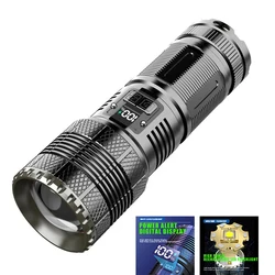 Portable High Power LED Tactical Zoom Flashlight  Built-in Battery Type-C Fast Charging 2000 Lumens 1000m Distant Light Lantern