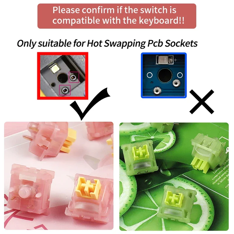 Outemu เงียบพีช V3 สวิทช์ Lubed เงียบมะนาว V3 สวิทช์ที่กําหนดเองคีย์บอร์ด Linear Tactile 5Pin Hot swap PA66 สวิทช์