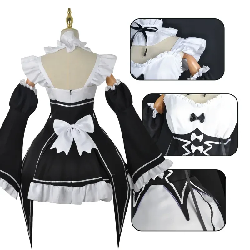 Anime Ram Rem Lolita Girl Cosplay Re Life In A Other World Than Zero Costumes Women Loli Dress Halloween Party Suit