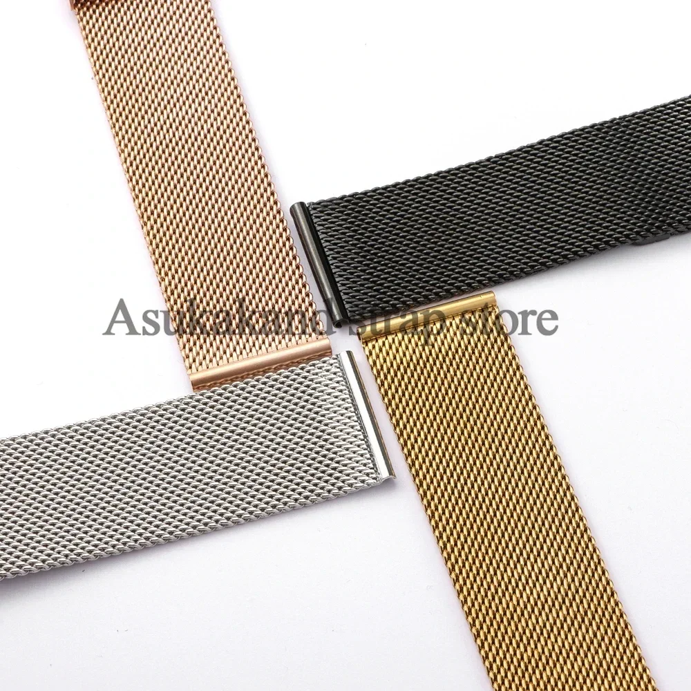 12mm 14mm 16mm 17mm 18mm 19mm 20mm 21mm 22mm 24mm Bracelet 0.6MM Mesh Milanese Watch Strap for DW Steel Men Women Watch Band