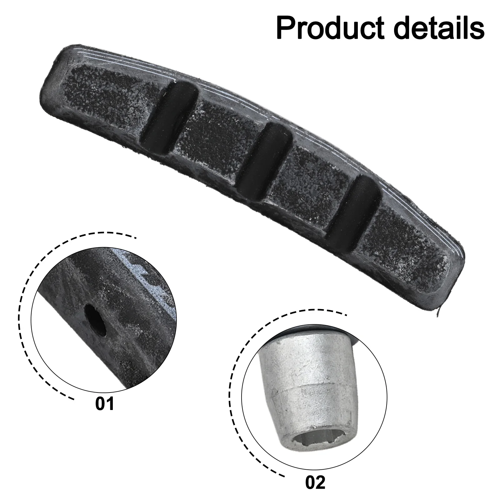 Bicycle for v Brake Pads 7cm Length Accessories Black Friction Resistance Low-noise Parts Temperature Resistance 2 Pcs
