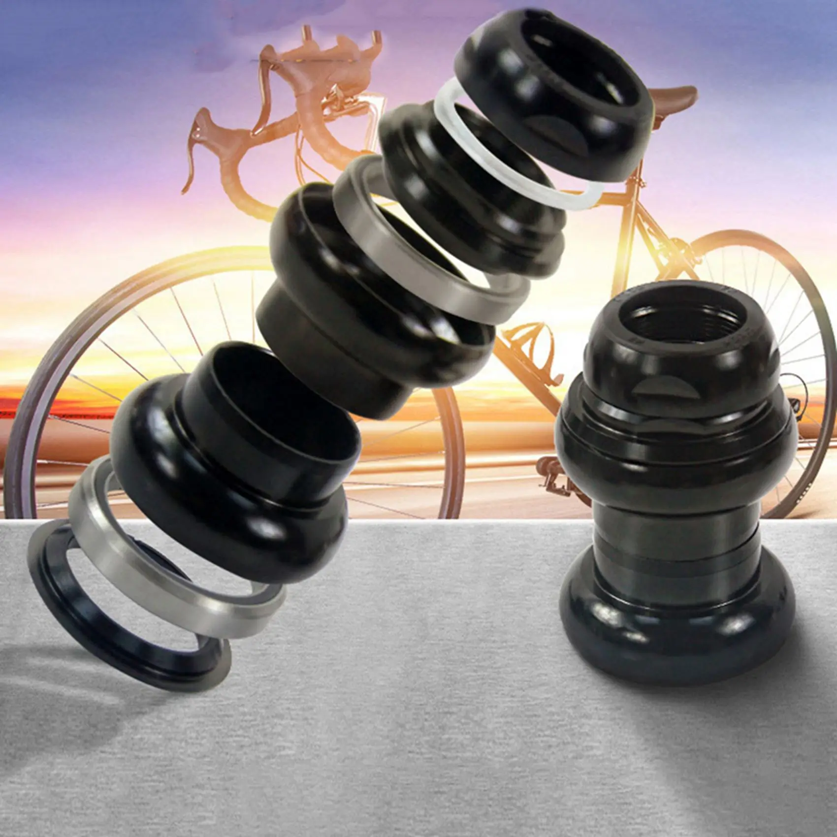 

ABLB-3X 22.2Mm Bicycle Headset 1 Inch Fixed Gear Racing Bike Headset Bearing Fixed Gear Bike Aluminium Alloy Headset,Silver