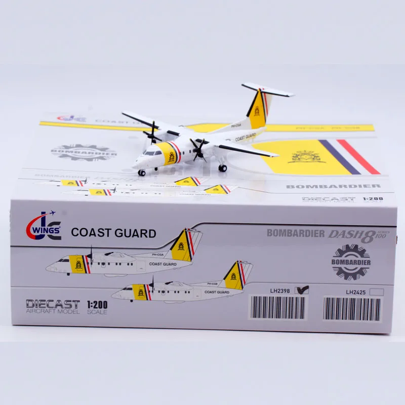 LH2398 Alloy Collectible Plane Gift JC Wings 1:200 Netherlands Coastguard Bombardier Dash 8-Q100 Diecast Aircraft Model PH-CGA