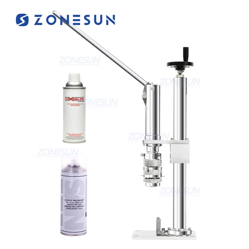 

ZS-YG25C 25.4MM Manual Air Refresher Hairspray Aerosol Can Aluminum Tin Crimping Sealing Machine For Spray Paint Bottle