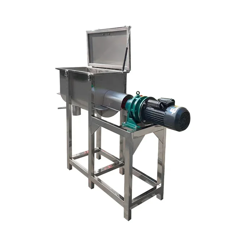 Fish Feed Mixer Machine Manufacture Blender Ribbon Substrate Mushroom Mix Powder Machine Horizontal Animal Feed Dry Blender