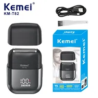 Kemei KM-T82 Usb Reciprocating Electric Shaver Washable Digital Display Professional Electric Portable Travel beard trimmer