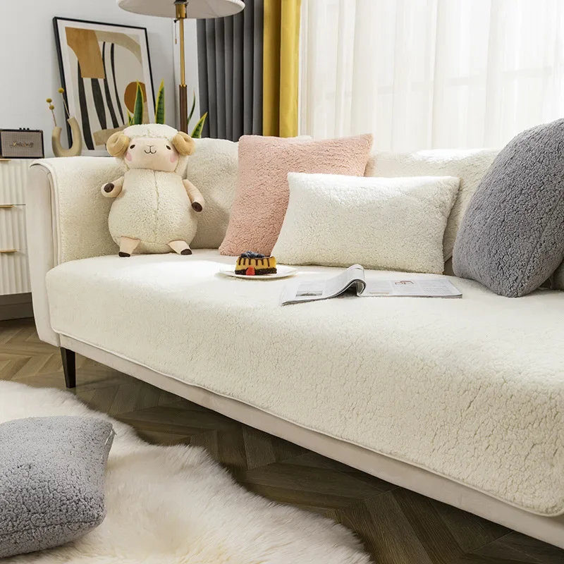High-End rutsch feste Kissen nordische moderne einfache Sofa bezug Winter Plüsch Kaschmir Sofa kissen verdickt